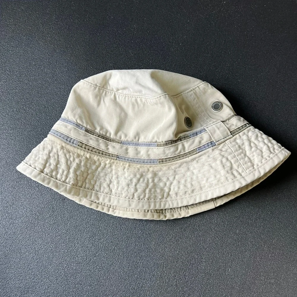 Vtg The Cap Tan Cotton Bucket Hat Men L/XL Outdoor Gear Y2k 90s Gorpcore Retro